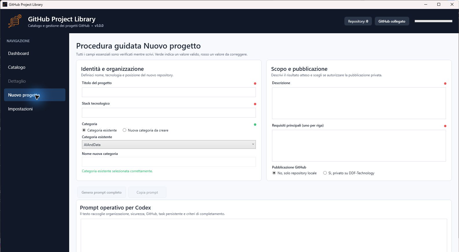 Full edition new project wizard