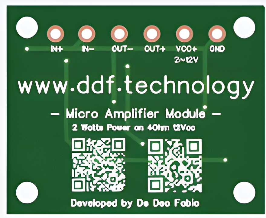 Lato inferiore PCB MicroAmplifierModule